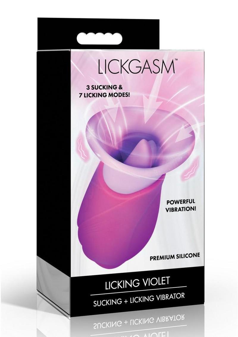 Lickgasm Licking Violet Sucking Licking Rechargeable Silicone Vibrator