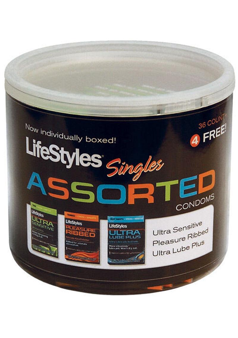 LifeStyles Singles Assorted 40 Individually Boxed Lubricated Latex Condoms