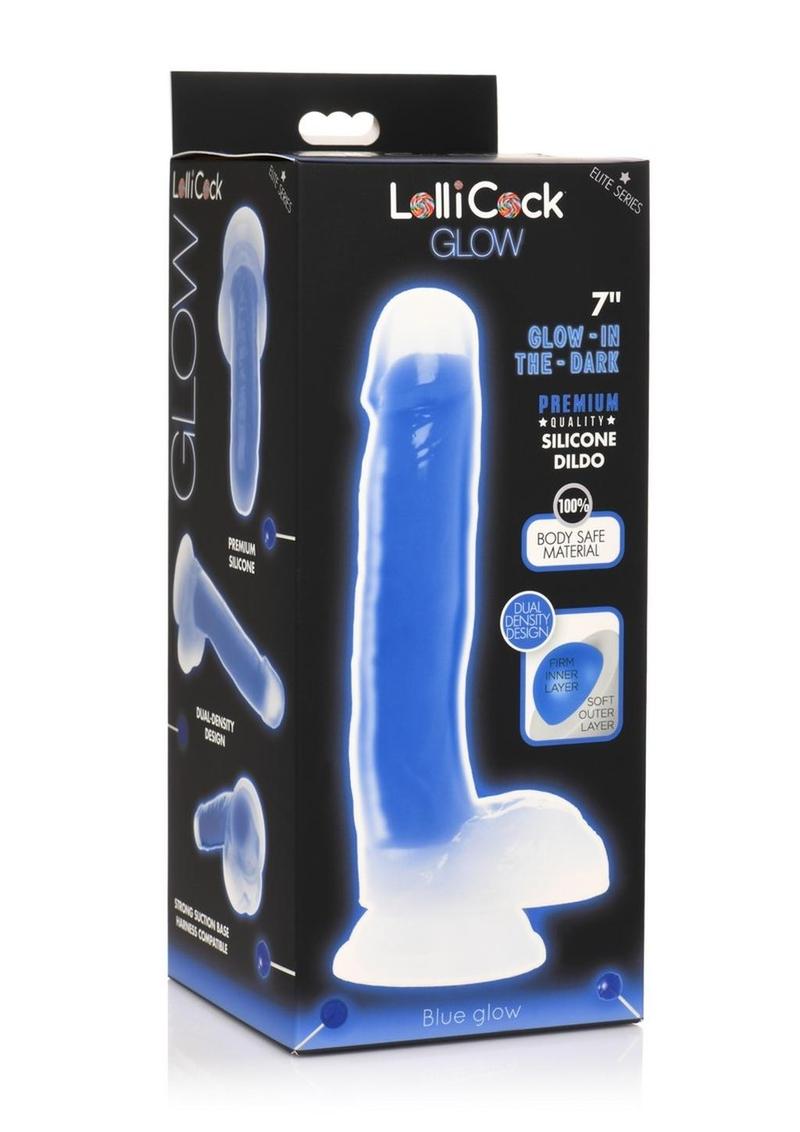 Lollicock Glow In The Dark Silicone Dildo with Balls