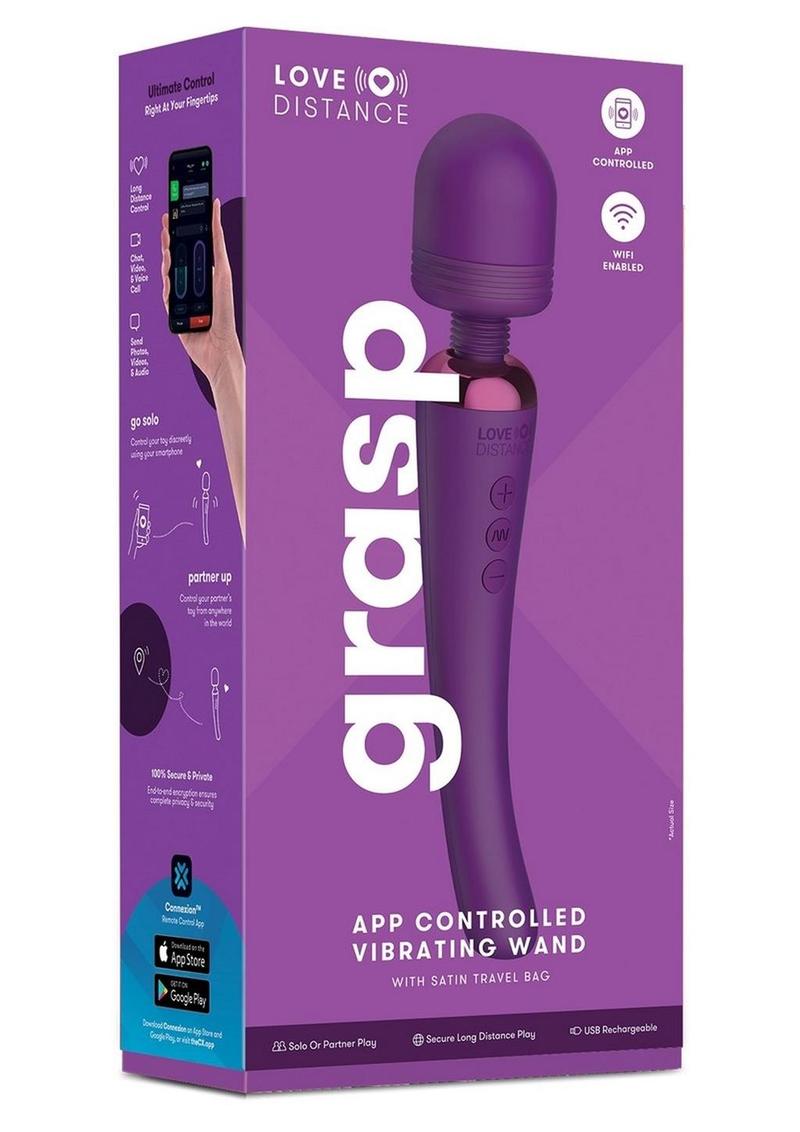Love Distance Grasp App Controlled Silicone Rechargeable Wand