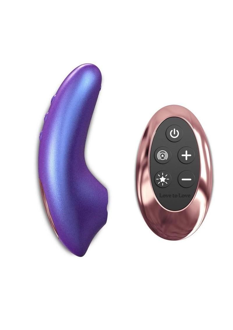 Love to Love Dreamer Silicone Rechargeable Sense Touch Vibrator with Remote - Iridescent Night