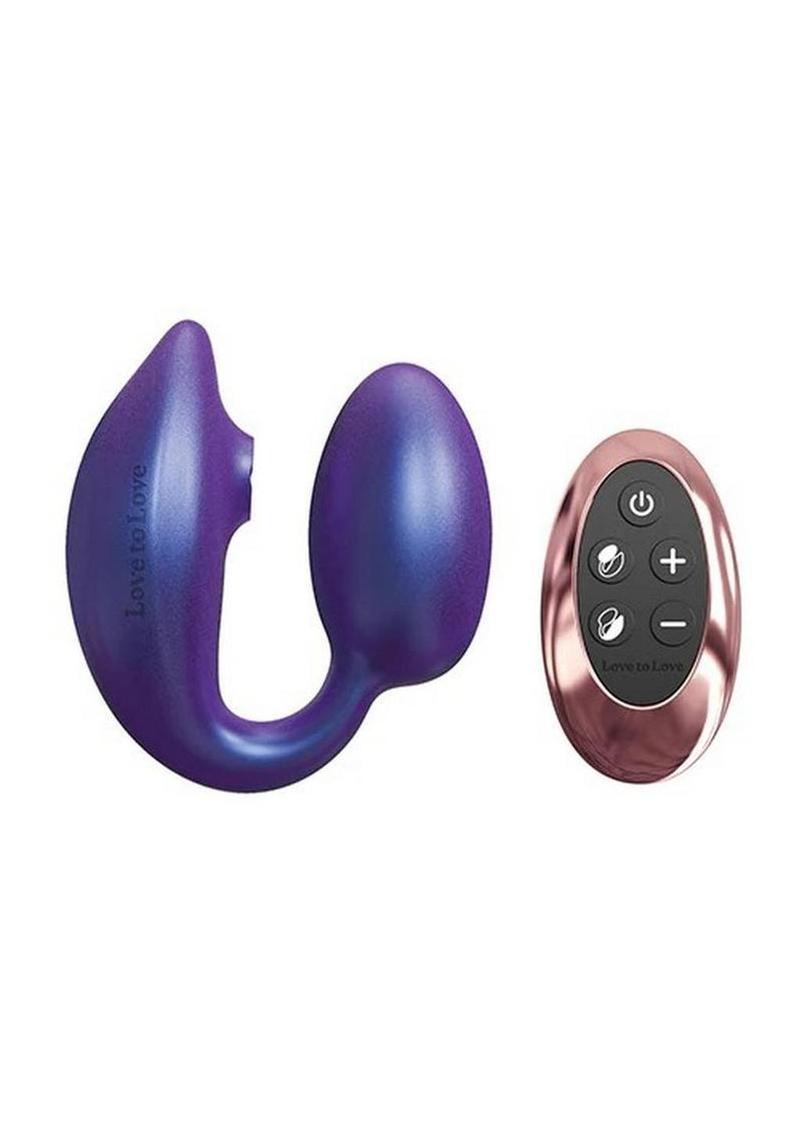 Love to Love Wonderlover Rechargeable Silicone Dual Vibrator with Remote - Iridescent Night
