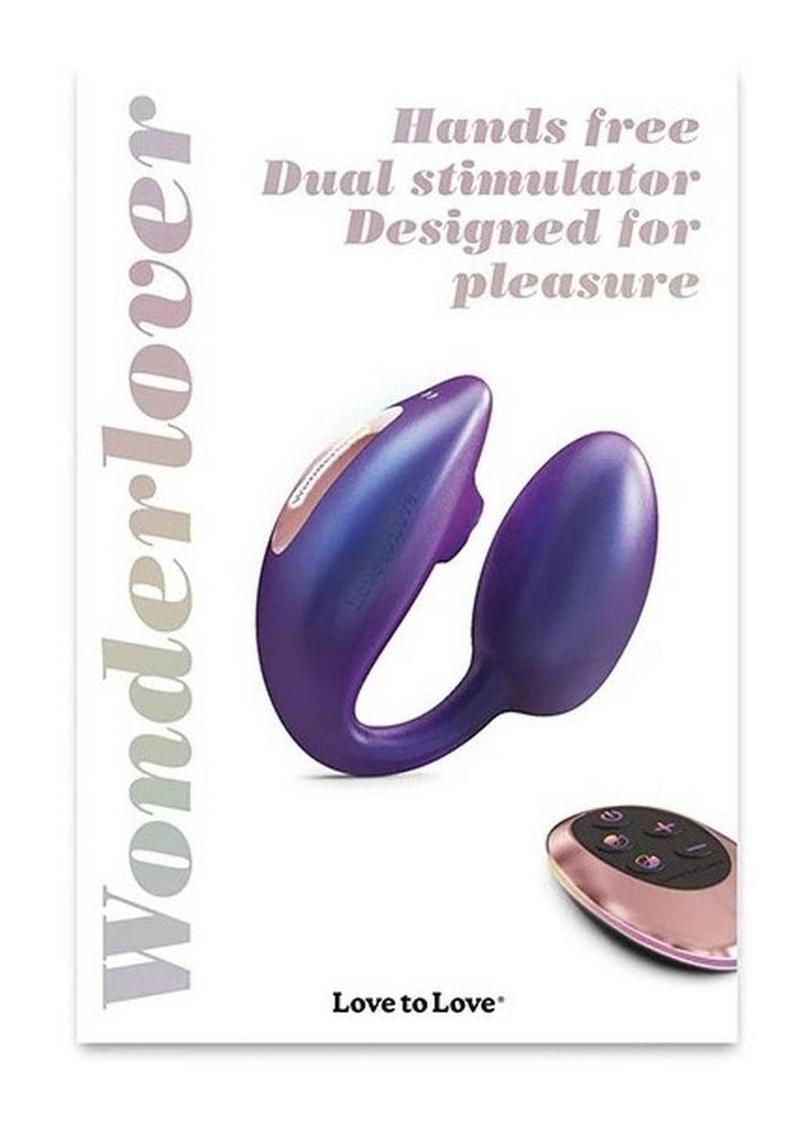 Love to Love Wonderlover Rechargeable Silicone Dual Vibrator with Remote - Iridescent Night