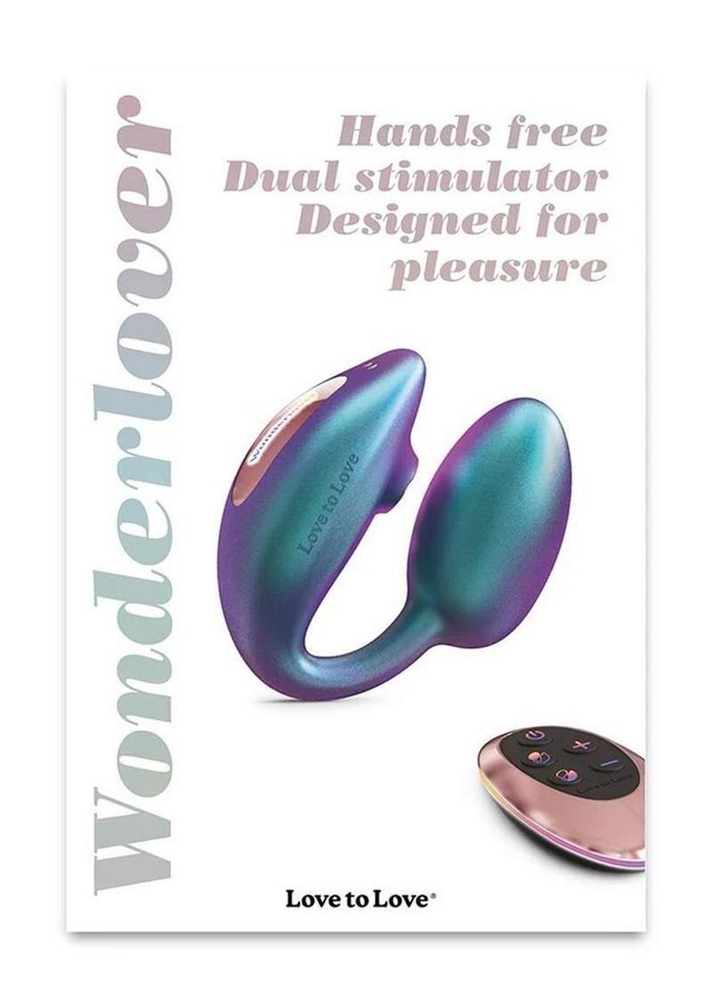 Love to Love Wonderlover Rechargeable Silicone Dual Vibrator with Remote - Iridescent