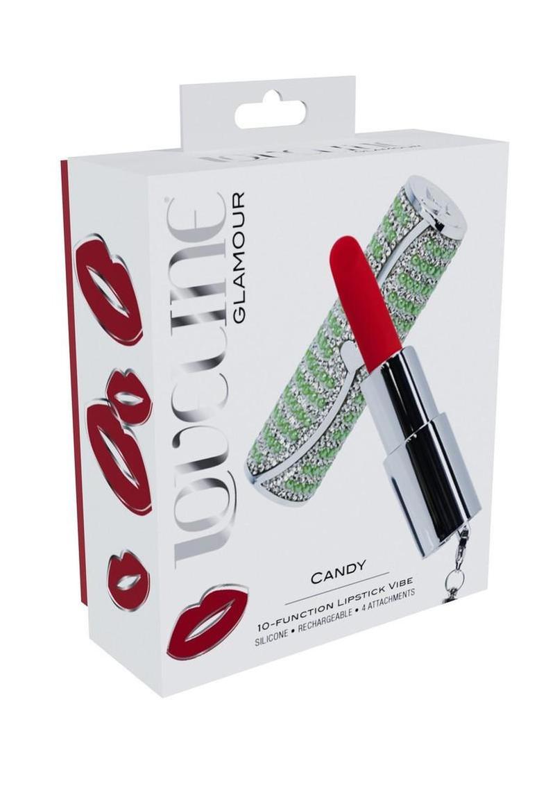 Loveline Candy Lipstick Rechargeable Silicone Vibrator with Interchangeable Heads