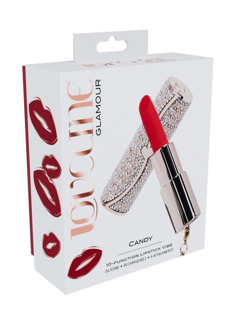 Loveline Candy Lipstick Rechargeable Silicone Vibrator with Interchangeable Heads