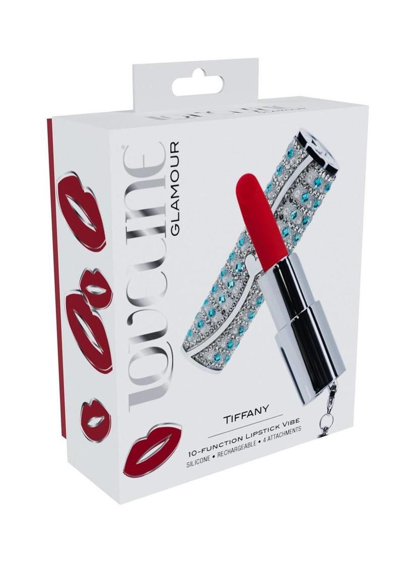Loveline Tiffany Lipstick Rechargeable Silicone Vibrator with Interchangeable Heads