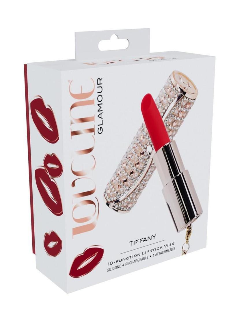 Loveline Tiffany Lipstick Rechargeable Silicone Vibrator with Interchangeable Heads