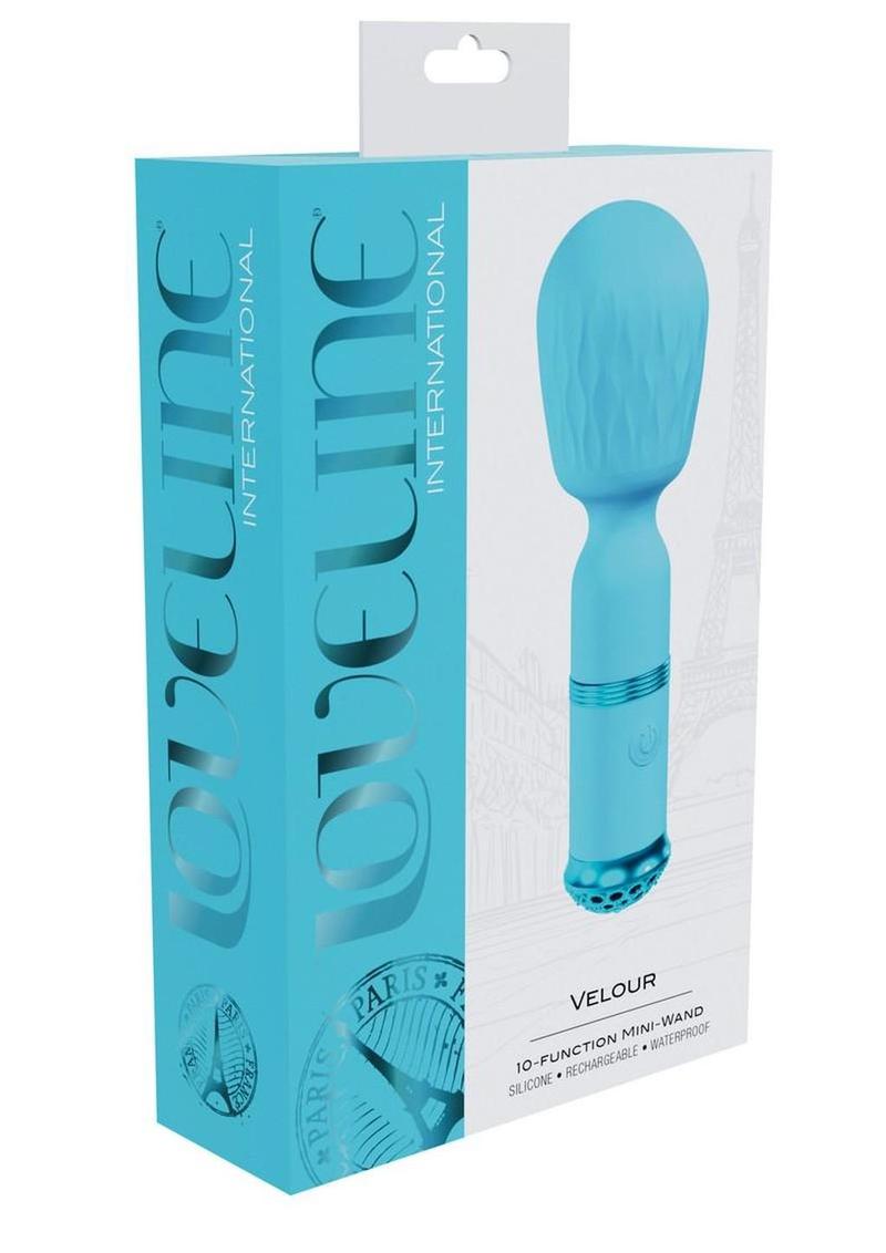 Loveline Velour 10 Function Rechargeable Silicone Mini-Wand