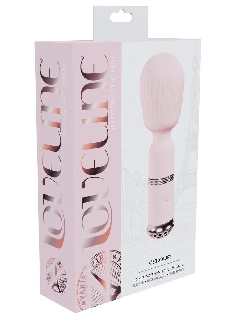 Loveline Velour 10 Function Rechargeable Silicone Mini-Wand