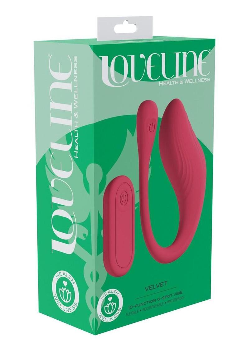 Loveline Velvet G-Spot 10 Function Silicone Rechargeable Vibrator with Remote Control