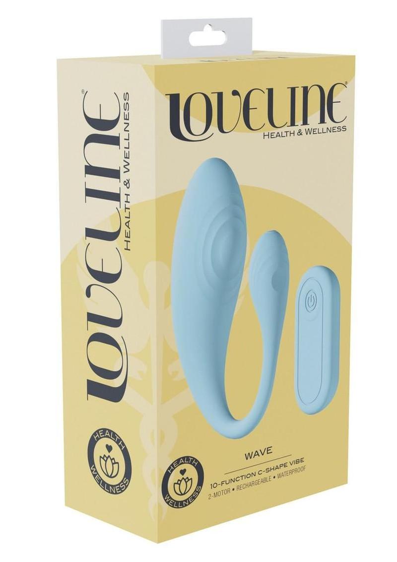 Loveline Wave C-Shape 10 Function Rechargeable Silicone Vibrator with Remote Control