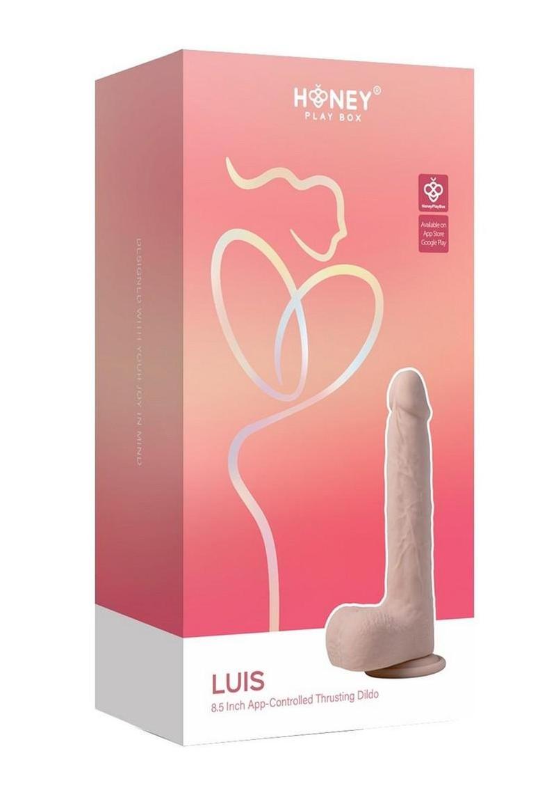 Luis App Controlled Real Thrusting Rechargeable Silicone Dildo with Clit Licker