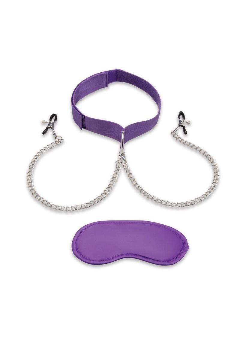 Lux Fetish Collar and Nipple Clamps