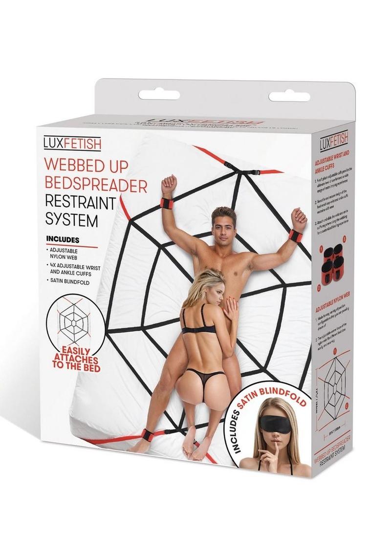Lux Fetish Webbed Up Bedspreader Restriant System