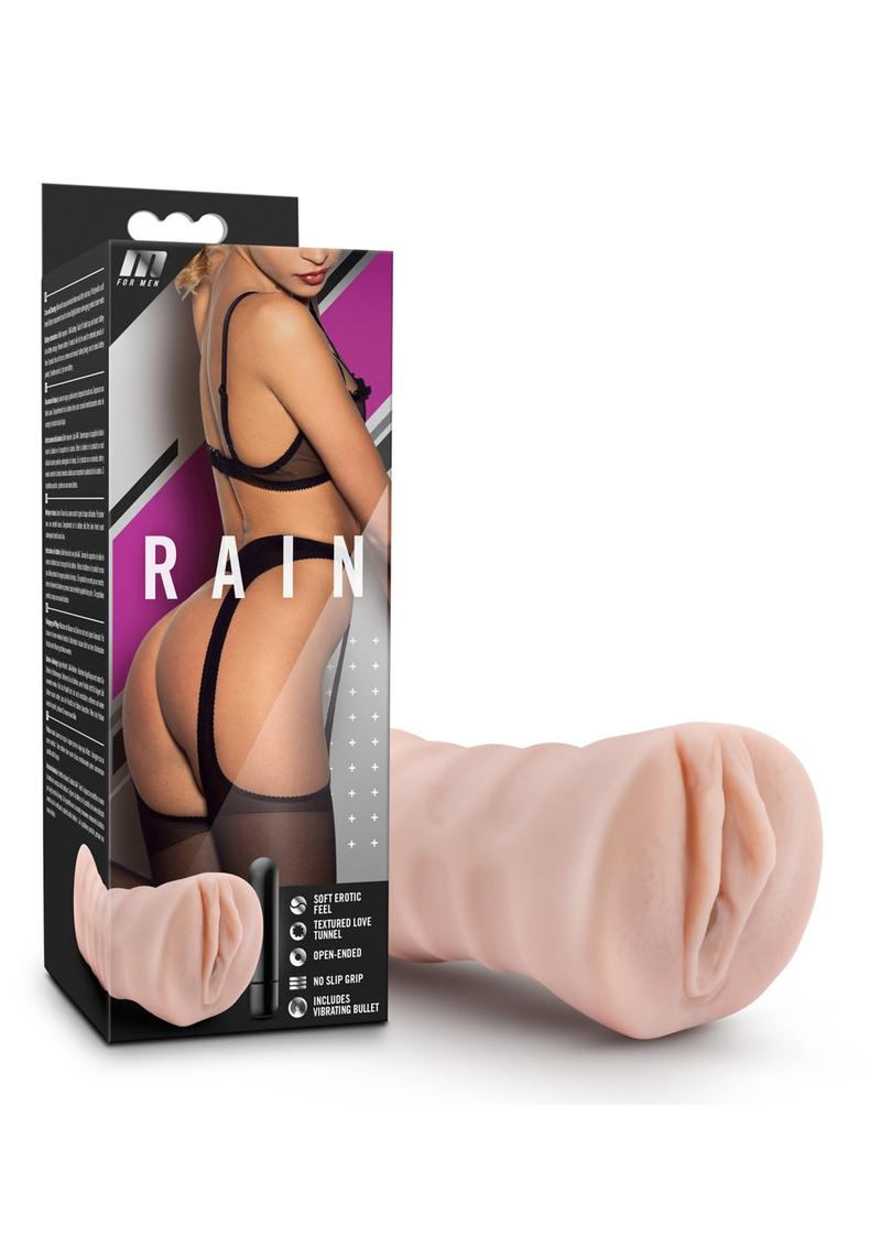 M For Men Rain Vibrating Masturbator with Bullet - Pussy