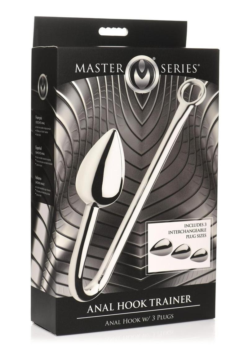 Master Series Anal Hook Trainer with 3 Plugs - Stainless