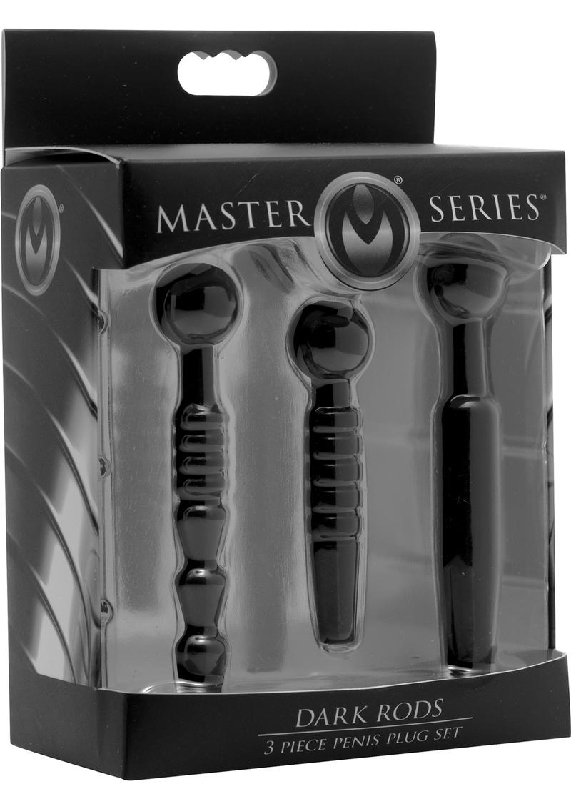 Master Series Dark Rods 3 Piece Silicone Penis Plug