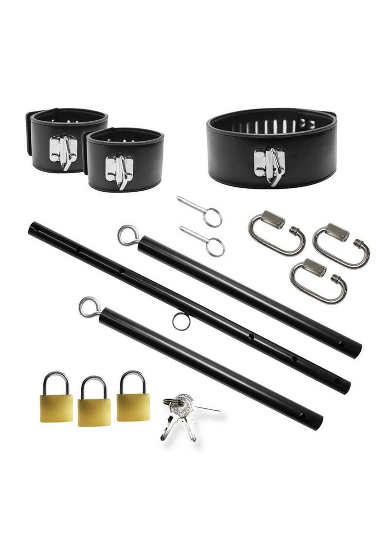 Master Series Dominion Bar Stainless Steele Spreader Bar with Collar and Restraints