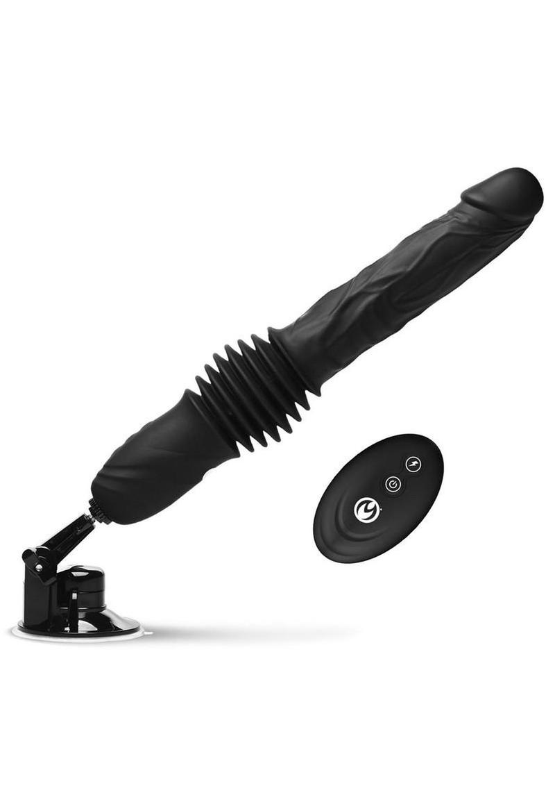 Master Series Double Pounder Silicone Vibrating Dildo Thruster with Remote