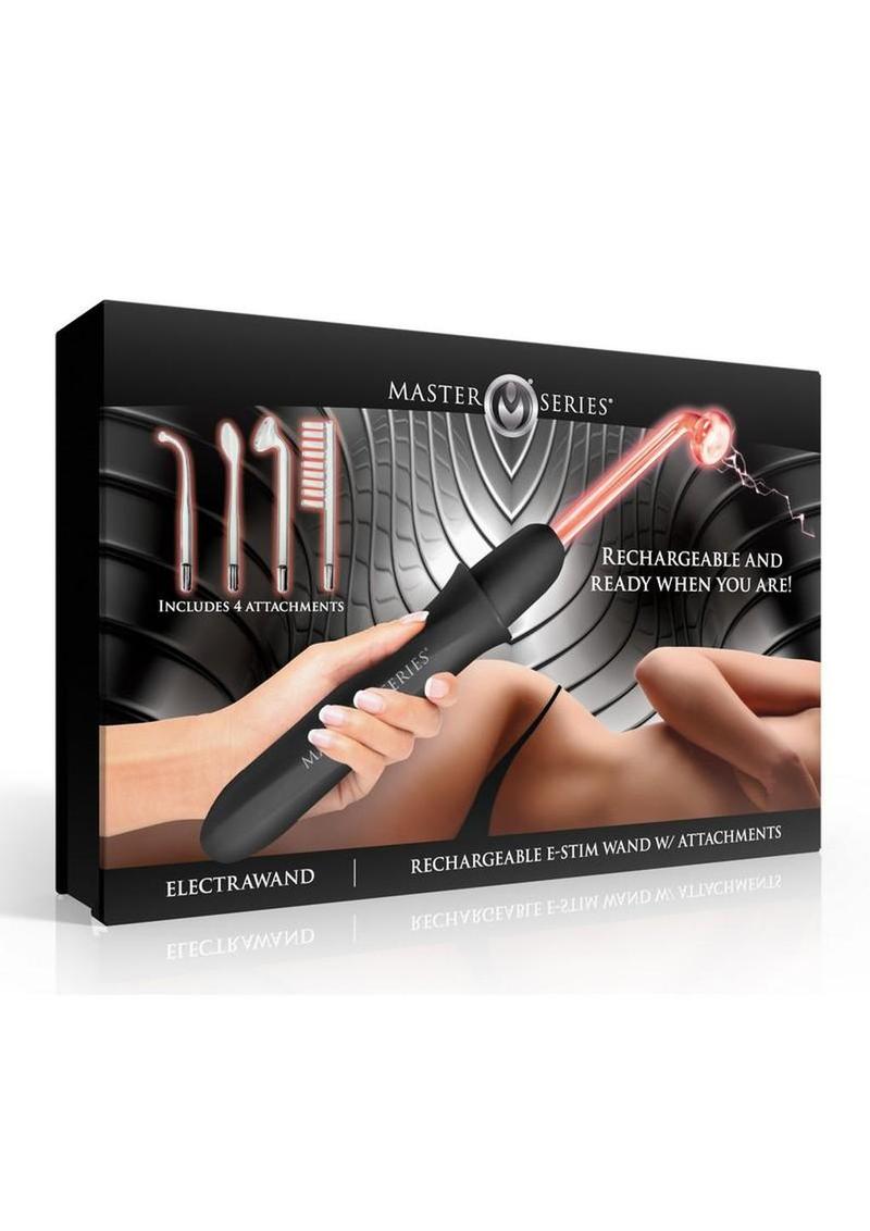 Master Series Elektrawand Rechargeable E-Stim Wand with Attachments