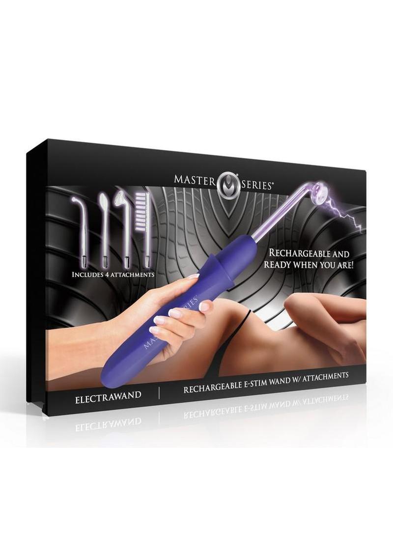 Master Series Elektrawand Rechargeable E-Stim Wand with Attachments