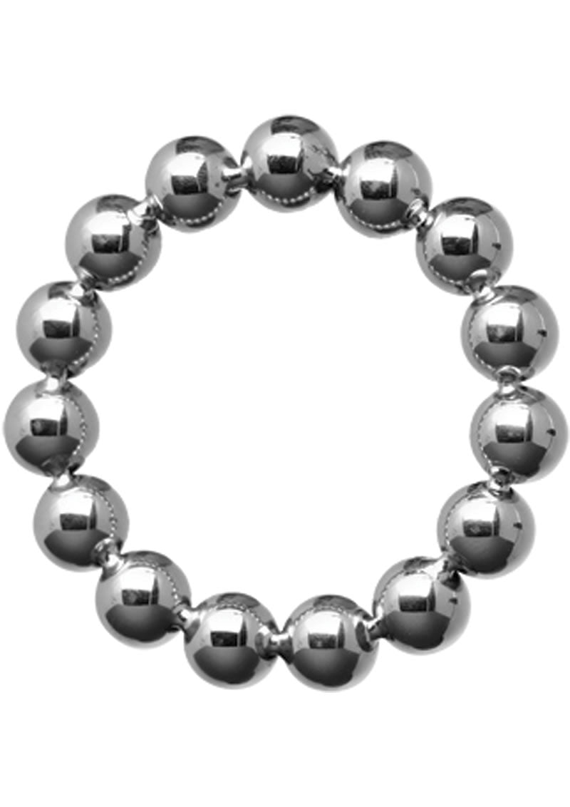 Master Series Meridian Stainless Steel Beaded Cock Ring