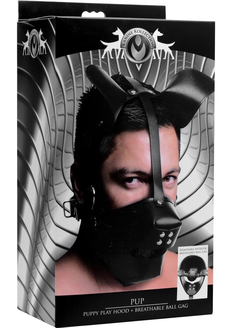 Master Series Pup Puppy Play Hood + Breathable Ball Gag