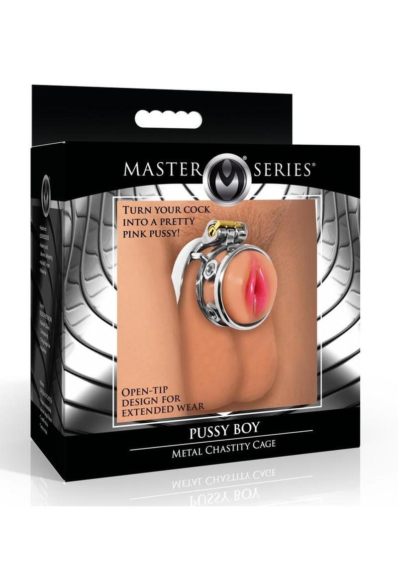 Master Series Pussy Boy Metal Chastity Cage Stainless