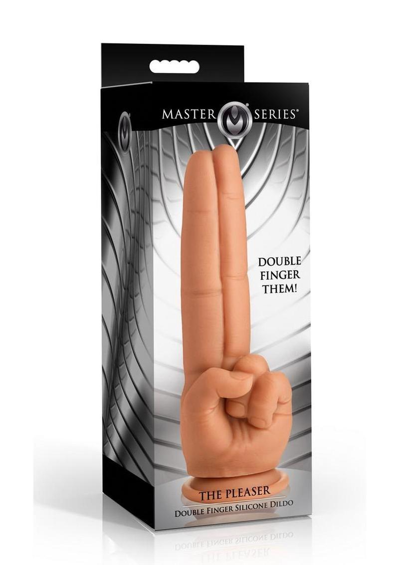 Master Series The Pleaser Double Finger Silicone Dildo