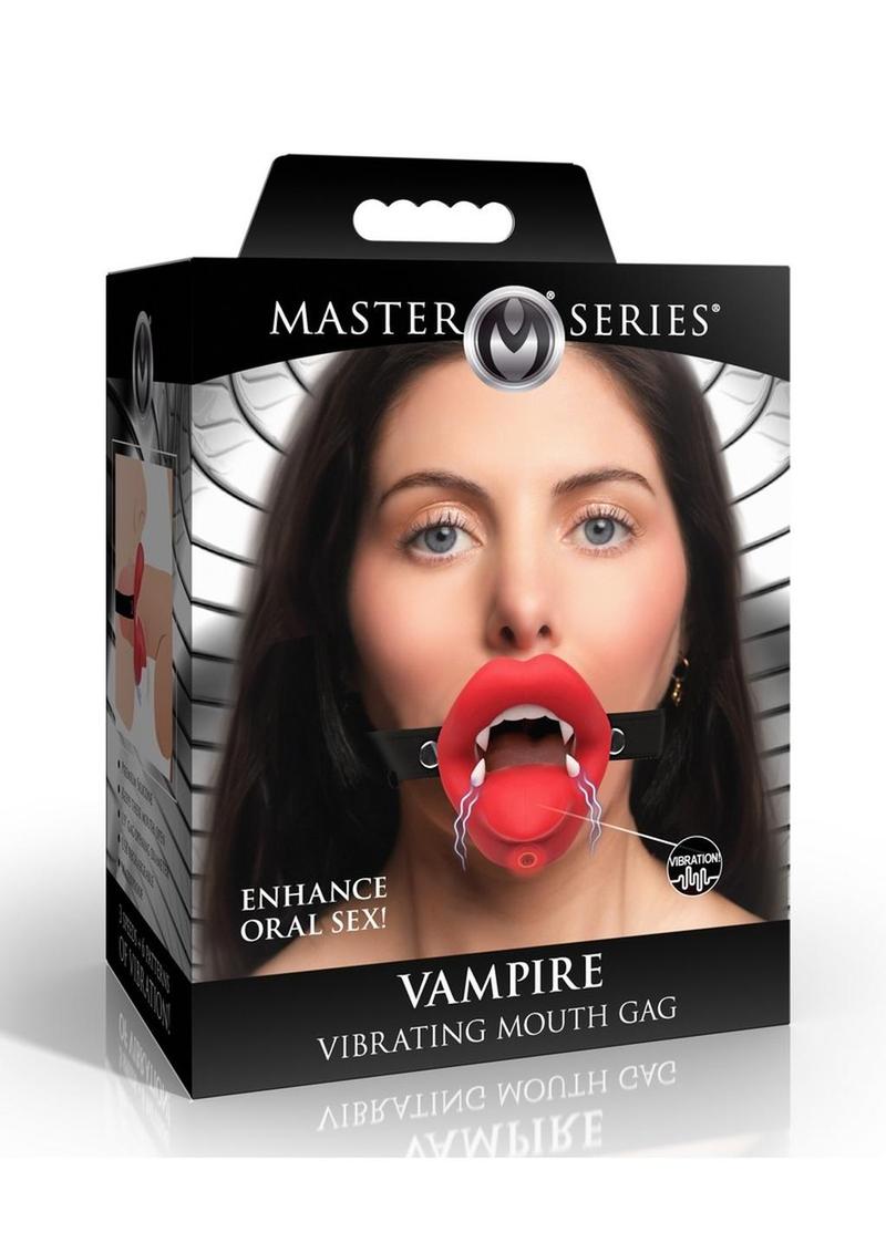 Master Series Vampire Vibrating Rechargeable Silicone Mouth Gag