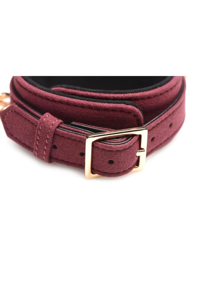 "Master Series Velvet Bondage Set Cuffs, Collar, and Leash"