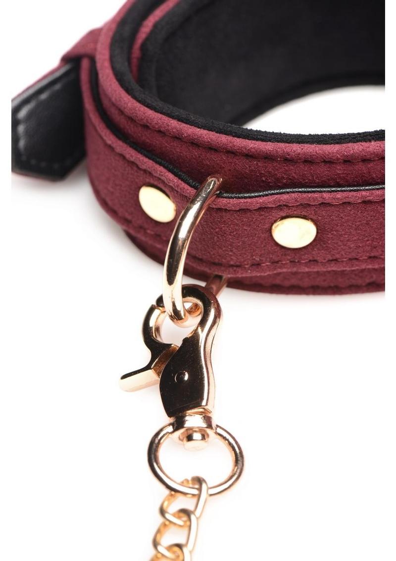 "Master Series Velvet Bondage Set Cuffs, Collar, and Leash"