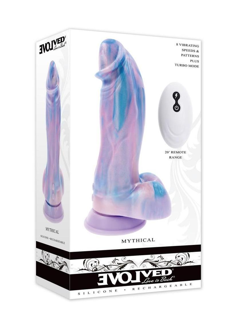 Mythical Rechargeable Silicone Vibrating Dildo with Remote