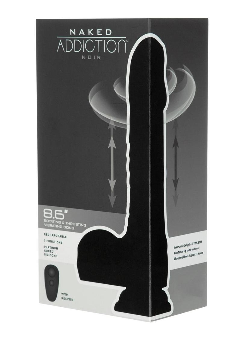 Naked Addiction Rotating and Thrusting Vibrating Rechargeable Silicone Dong