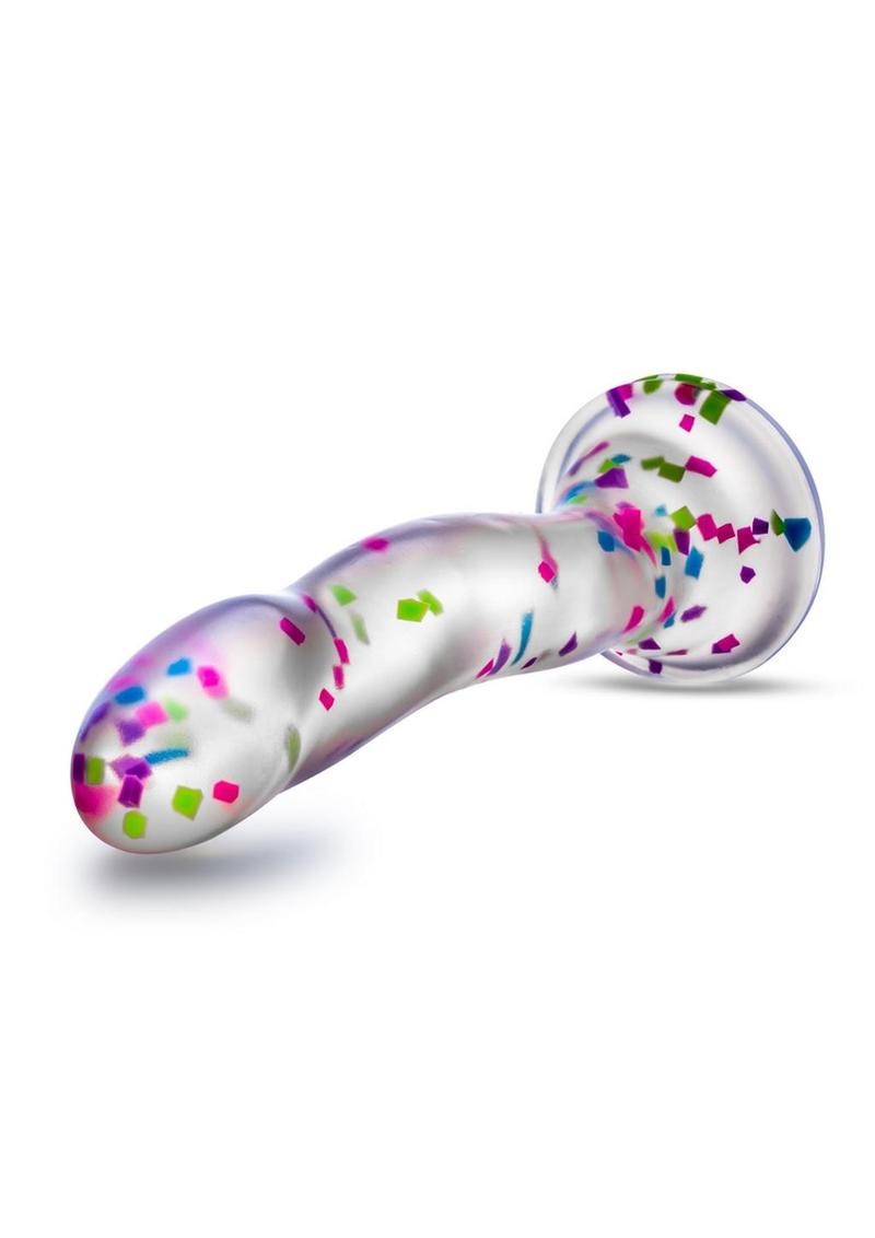 Neo Elite Glow In The Dark Silicone Hanky Panky Dildo 7.5in - Confetti