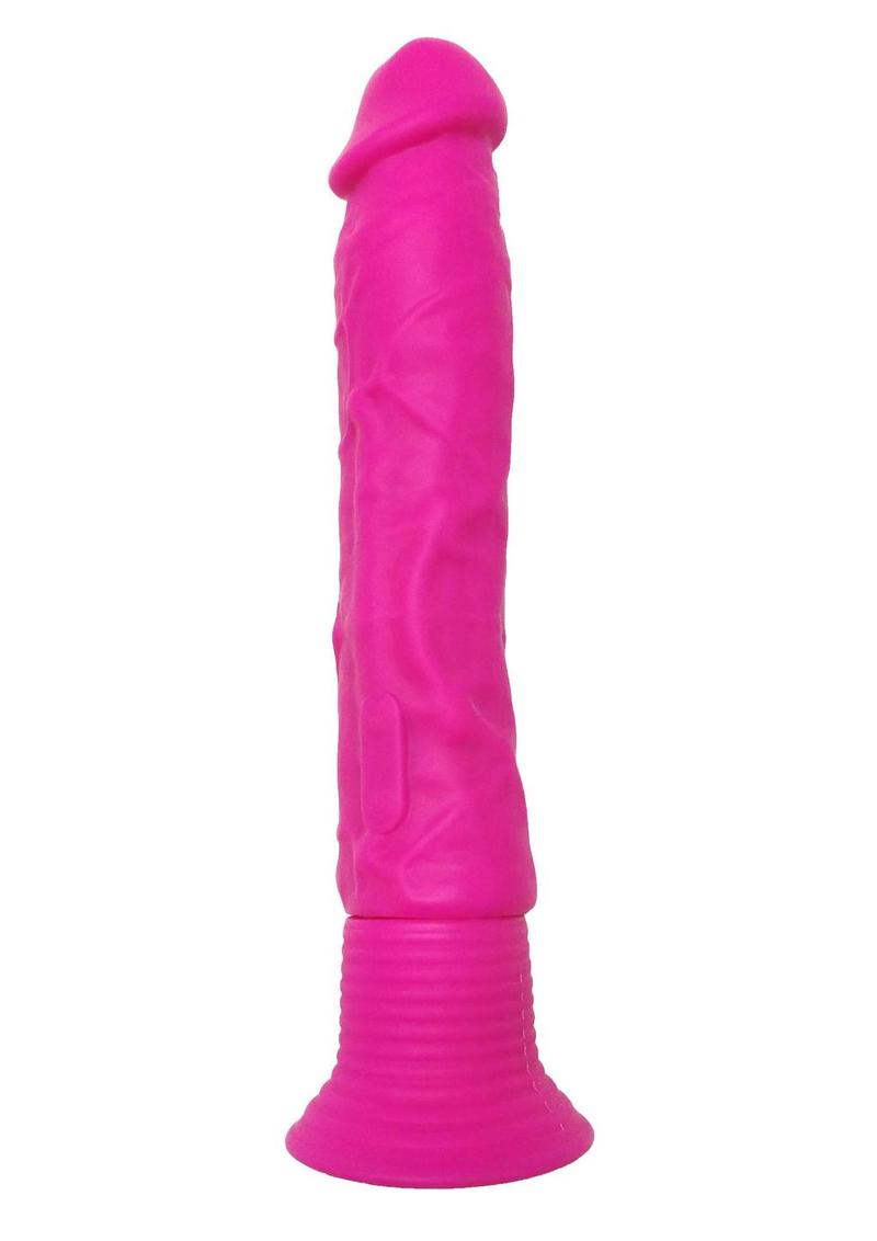 Neon Silicone Wallbanger Vibrating Dildo
