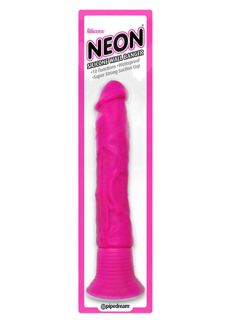 Neon Silicone Wallbanger Vibrating Dildo