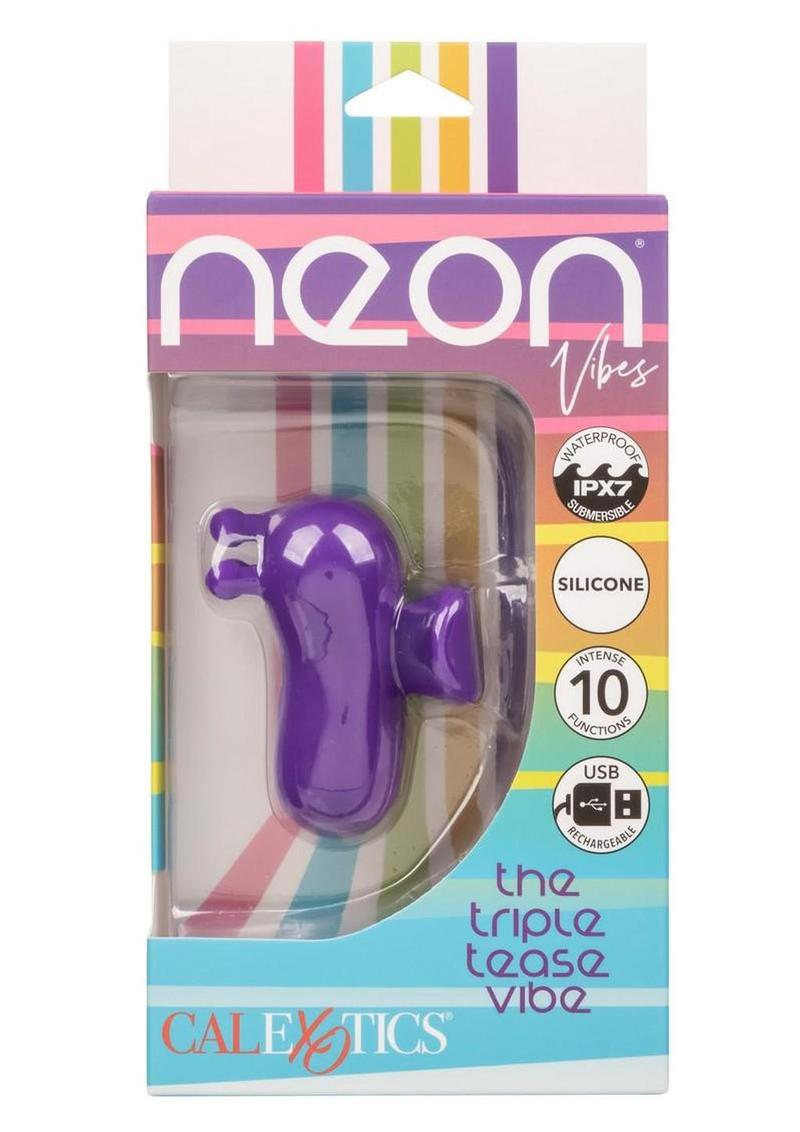 Neon Vibes The Triple Tease Rechargeable Silicone Vibrator