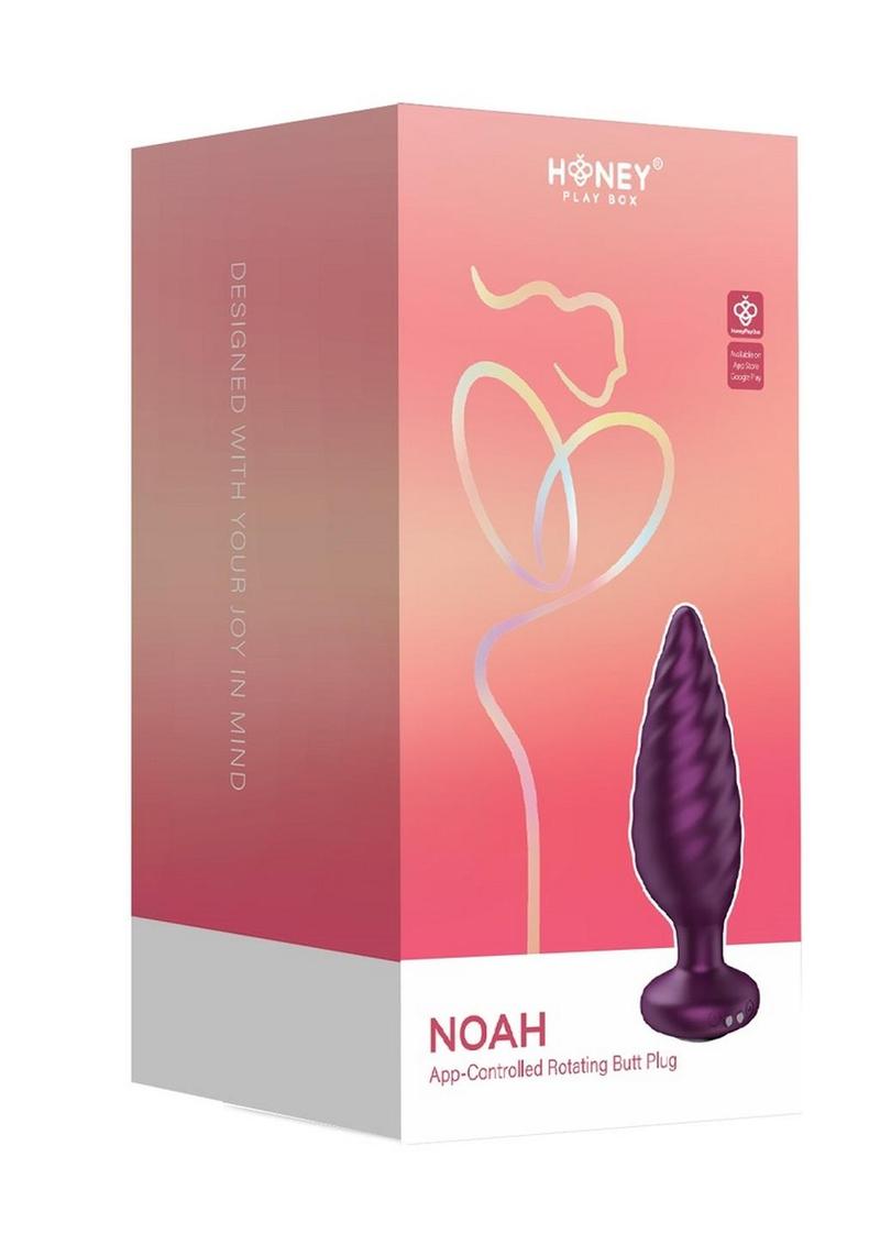 Noah App Controlled Rechargeable Silicone Rotating Butt Plug
