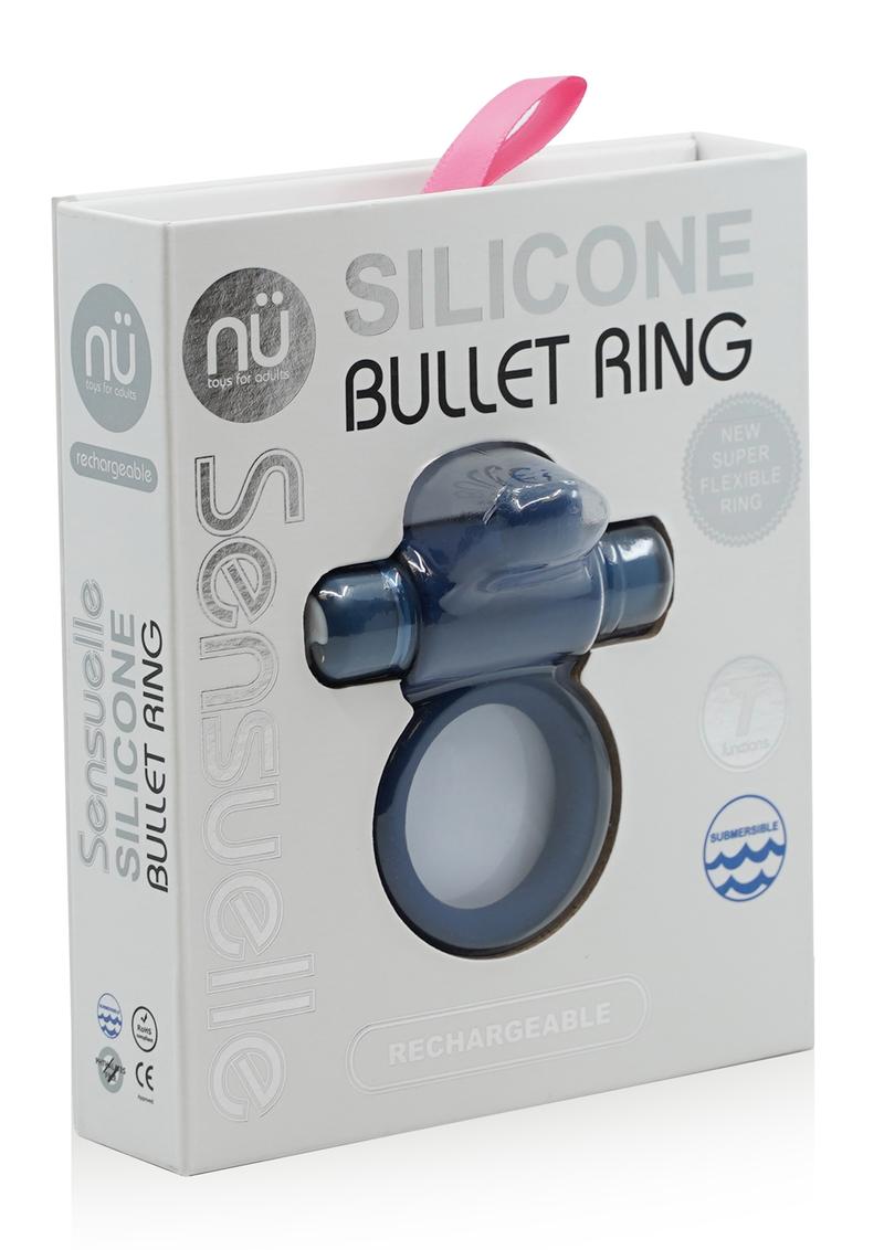 Nu Sensuelle Silicone Bullet Ring Rechargeable Vibrating Cock Ring