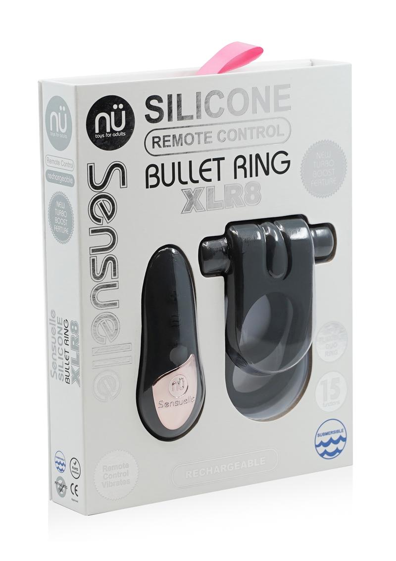 Nu Sensuelle Silicone Bullet Ring Xlr8 Rechargeable Vibrating Cock Ring with Remote Control