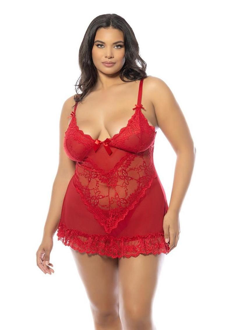 Oh LA LA Cheri Valentine Babydoll Plus