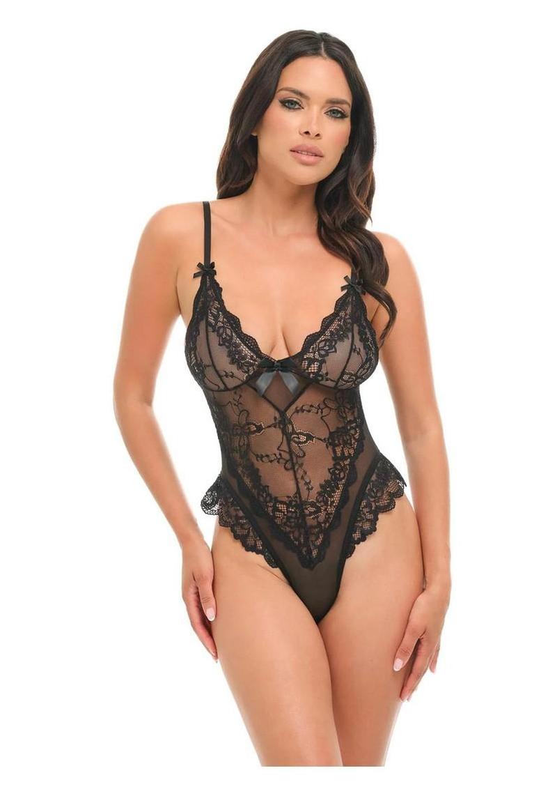 Oh LA LA Valentine Sheer Lace Teddy