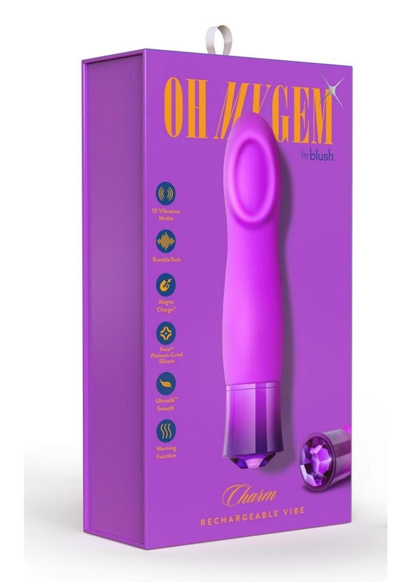 Oh My Gem Charm Rechargeable Silicone Vibrator - Amethyst