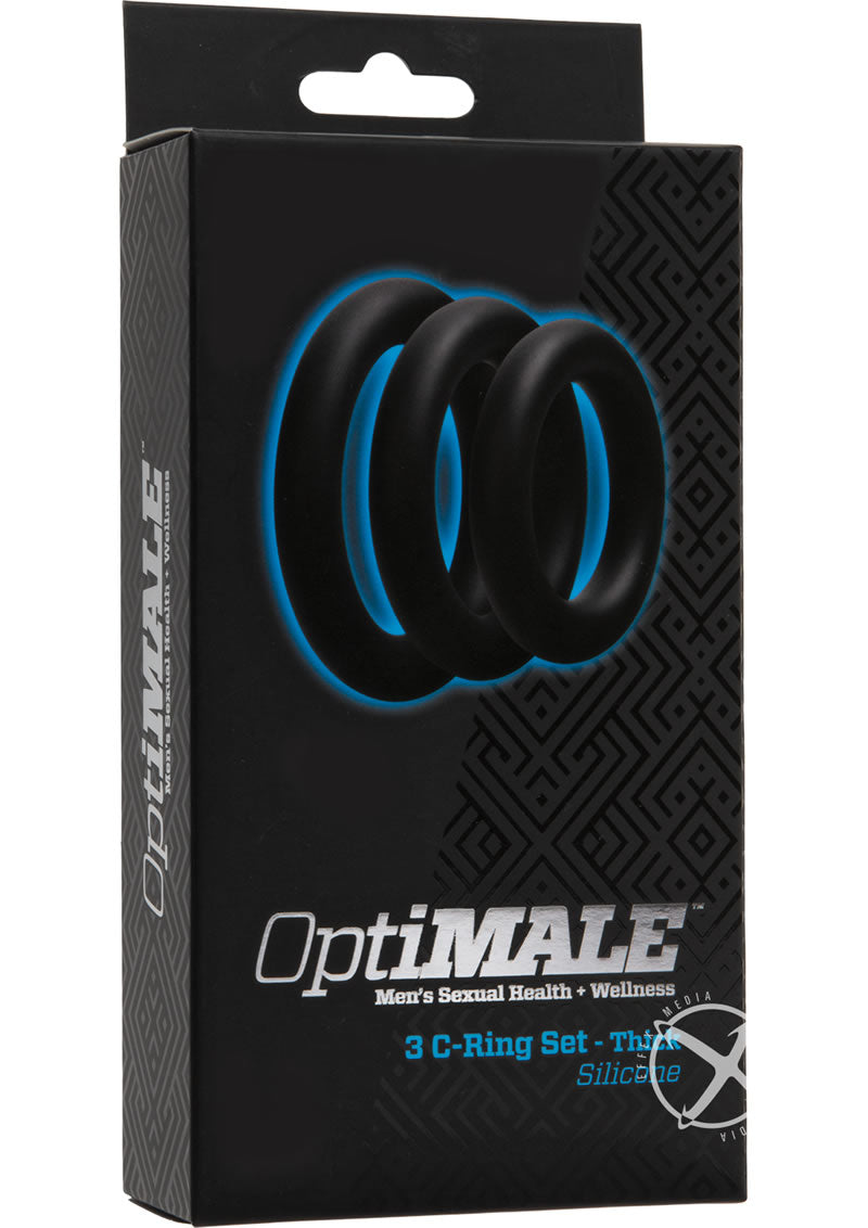 Optimale 3 C-Ring Set Silicone Cock Ring Thick
