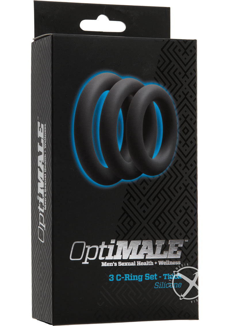 Optimale 3 C-Ring Set Silicone Cock Ring Thick