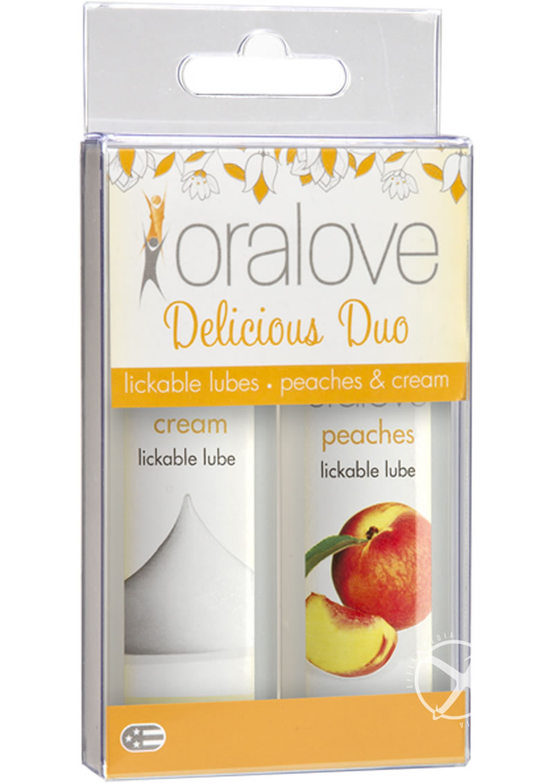 Oralove Delicious Duo Lickable Peaches and Cream Lubricant