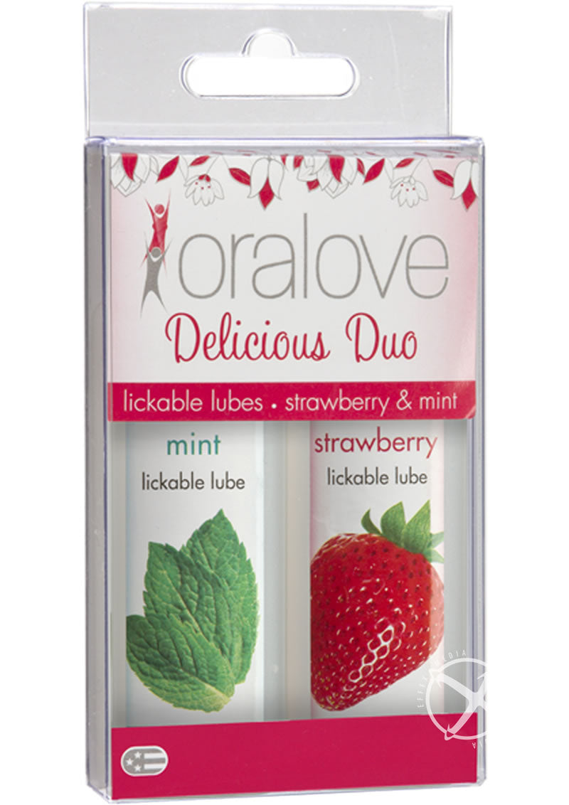 Oralove Delicious Duo Lickable Strawberry and Mint Lubricant