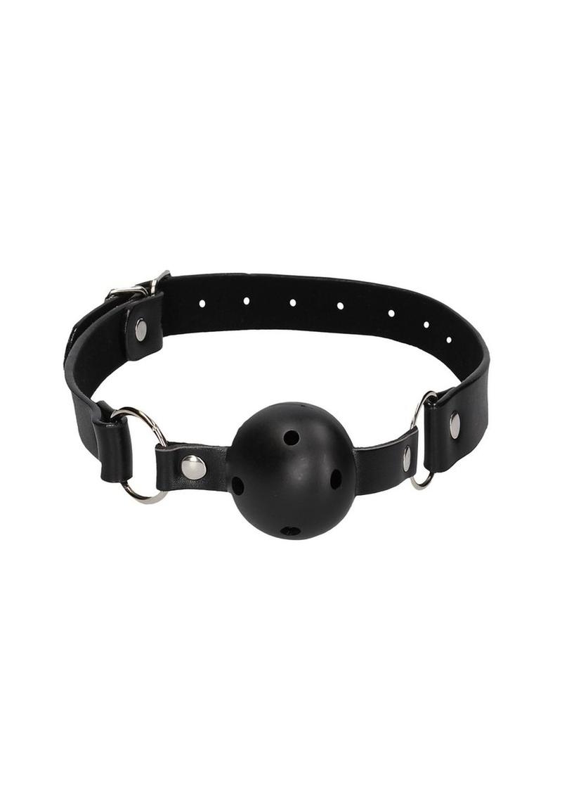 Ouch! Breathable Ball Gag with Bonded Leather Straps